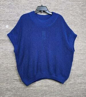 Carla Rockmore Collection Crew Neck Knit Sweater Womens Size 1X Blue NEW
